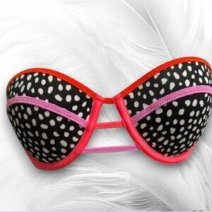 Victoria's Secret Bright Sconce with Dot Print and Contrast Finish Size 34B